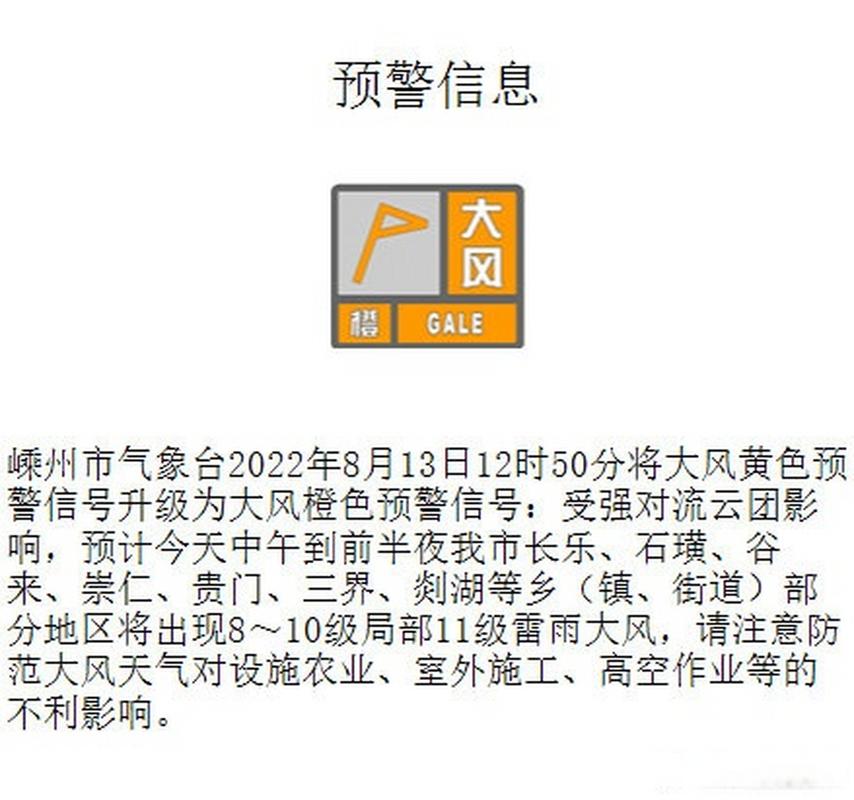 浙江省温岭市发布大风黄色预警_1