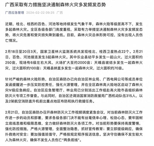 百色、河池突发多起山火 广西启动森林火灾Ⅳ级应急响应