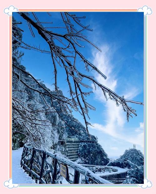 高清组图!张家界天门山迎今冬首场雾凇,部分游道临时关闭,索道正常运行