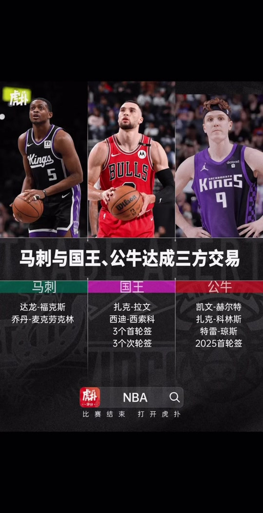 福克斯&拉文三方交易评级:马刺A-国王B-公牛B+