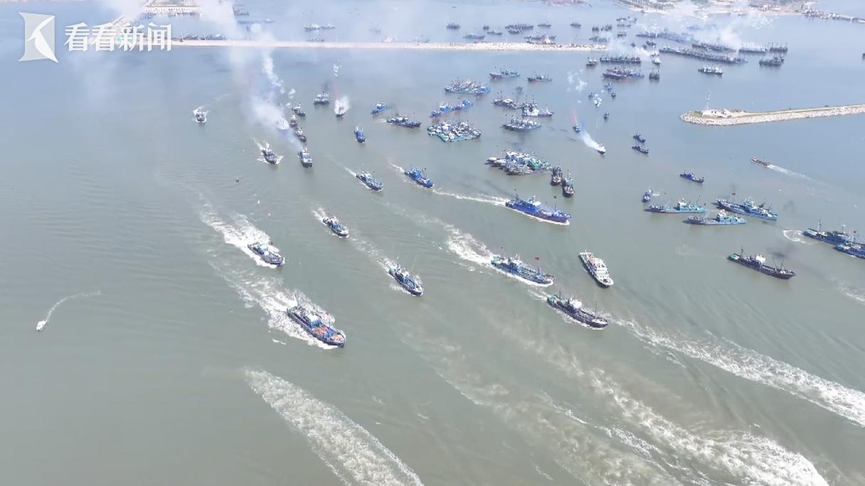金秋“第一网”!黄渤海开渔 数千艘渔船竞相出海