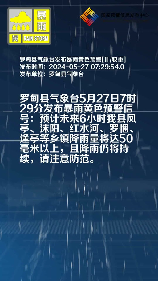 贵州省罗甸县发布暴雨黄色预警_1