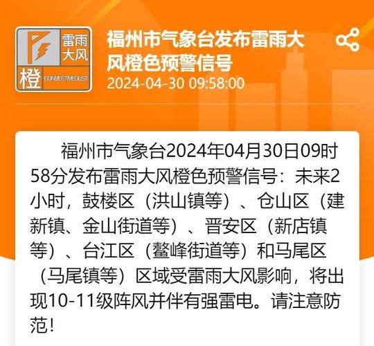 福建省武夷山市发布雷雨大风橙色预警_1