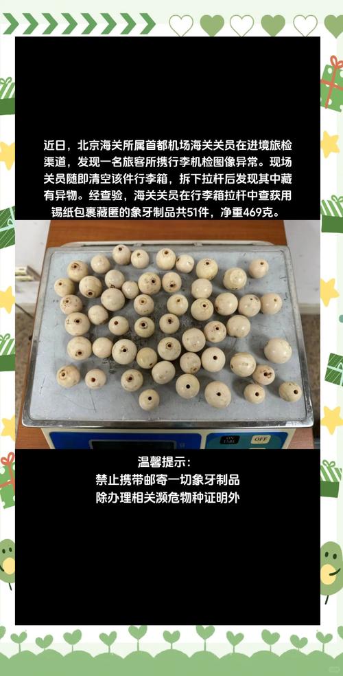 天津邮局海关查获186件象牙及玳瑁制品