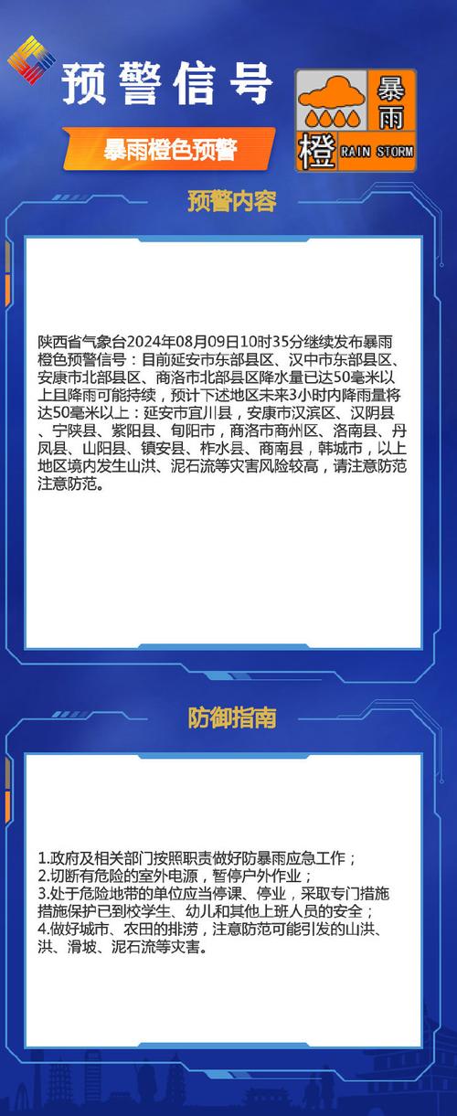 陕西省宁陕县发布暴雨黄色预警