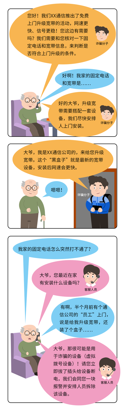 警惕!主动上门为高龄老人提供宽带升级服务,本地固话秒变电诈帮凶