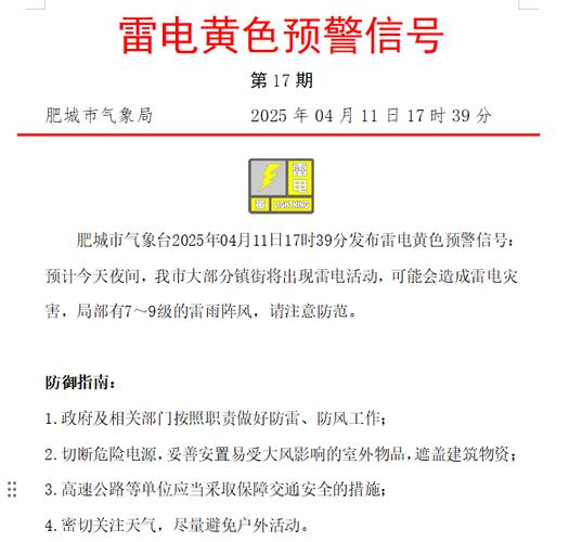 黑龙江省双鸭山市发布雷电黄色预警